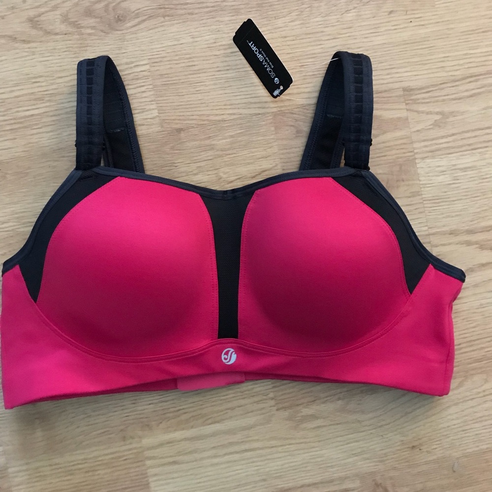 38B Soma Sports Bra Pink/Black